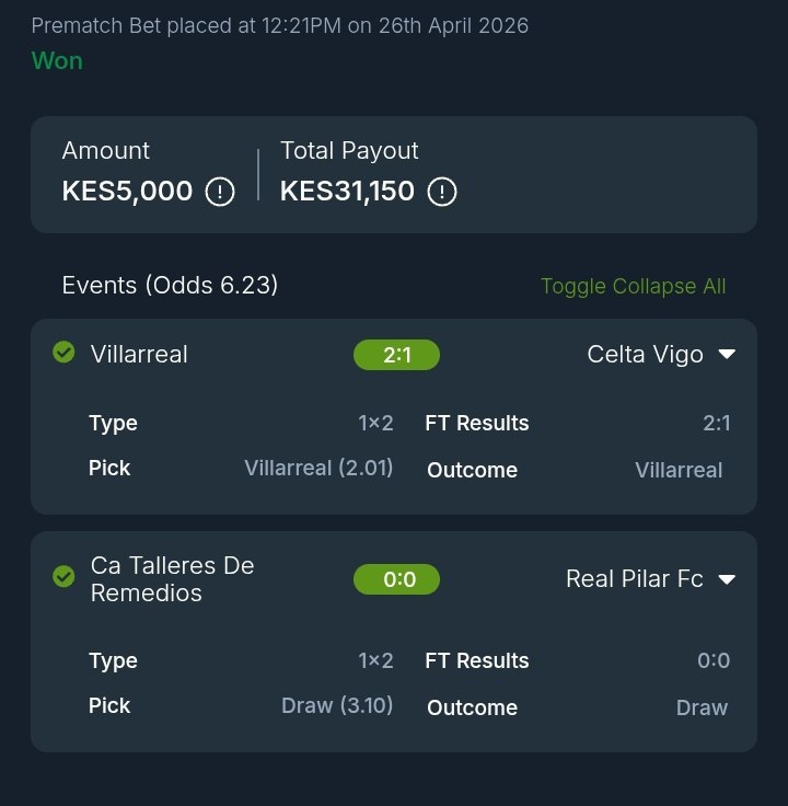 Winning Proof Result - Realtime Tips